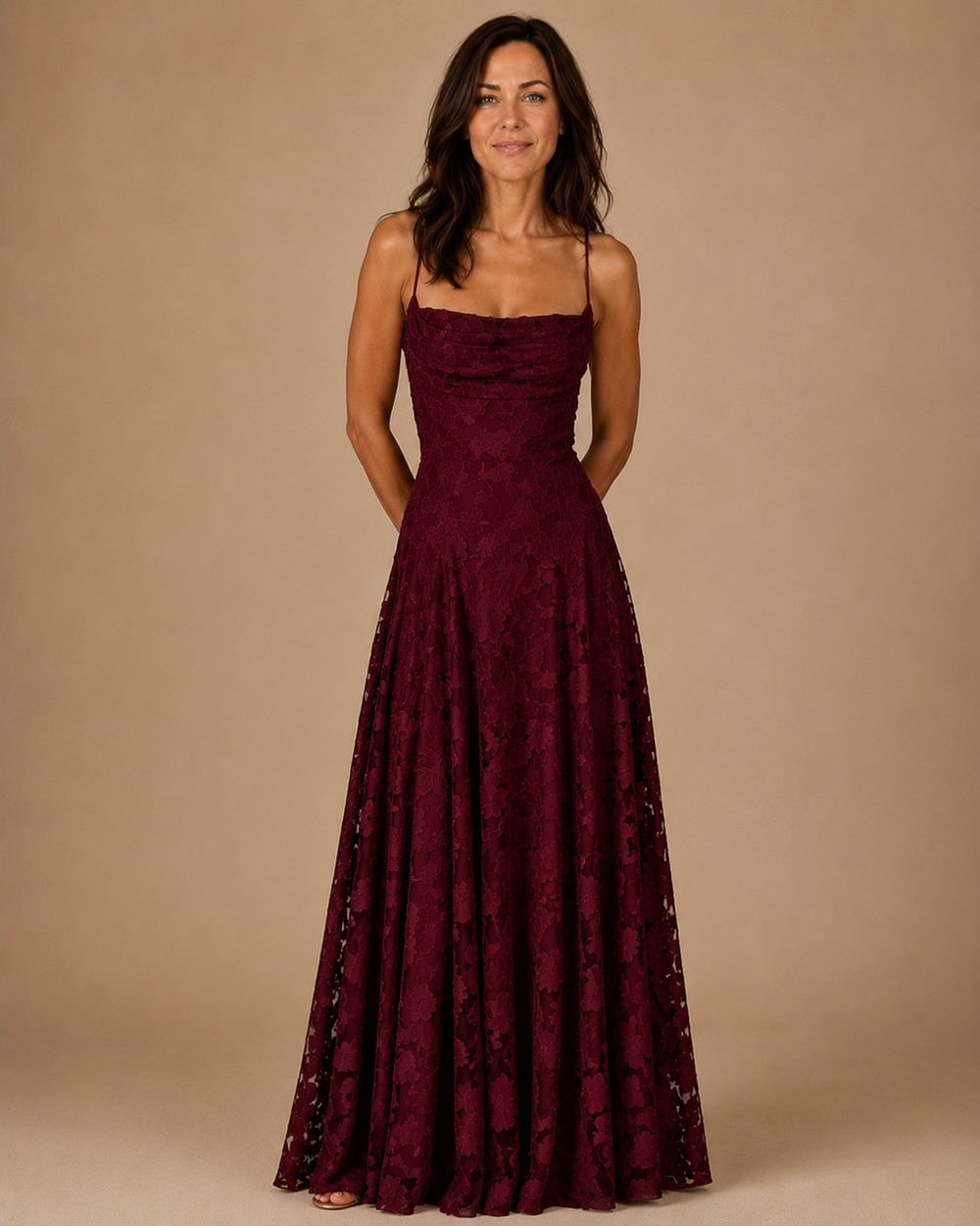 Women's Backless Maxi Wedding Guest Dress