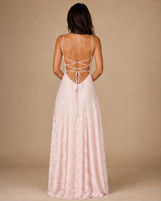 Women's Backless Maxi Wedding Guest Dress