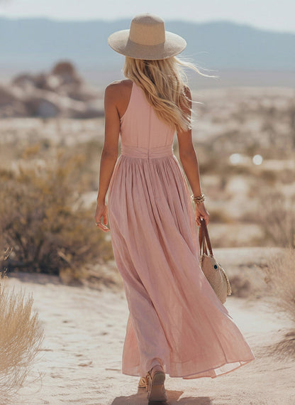 Women's Halter Neck Maxi Dress
