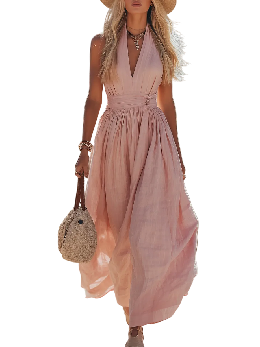 Women's Halter Neck Maxi Dress