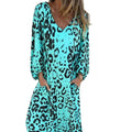 Women's Leopard V-Neck Maxi Dress