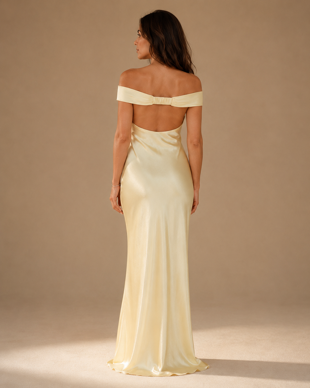 Women's Maxi Wedding Guest Dress Open Back