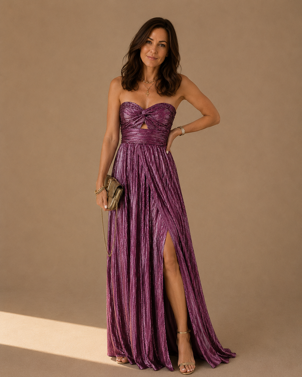 Women's Strapless Maxi Cocktail Dress