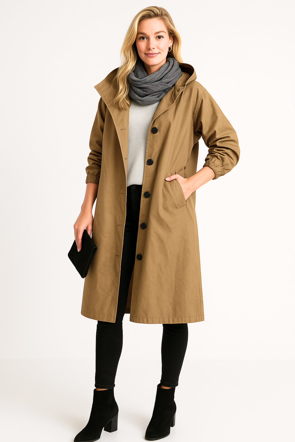 Women's Rain Jacket with Button Front