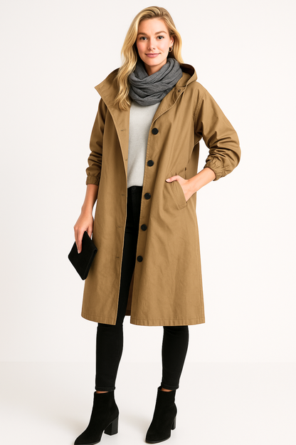 Women's Rain Jacket with Button Front