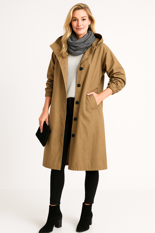 Women's Rain Jacket with Button Front