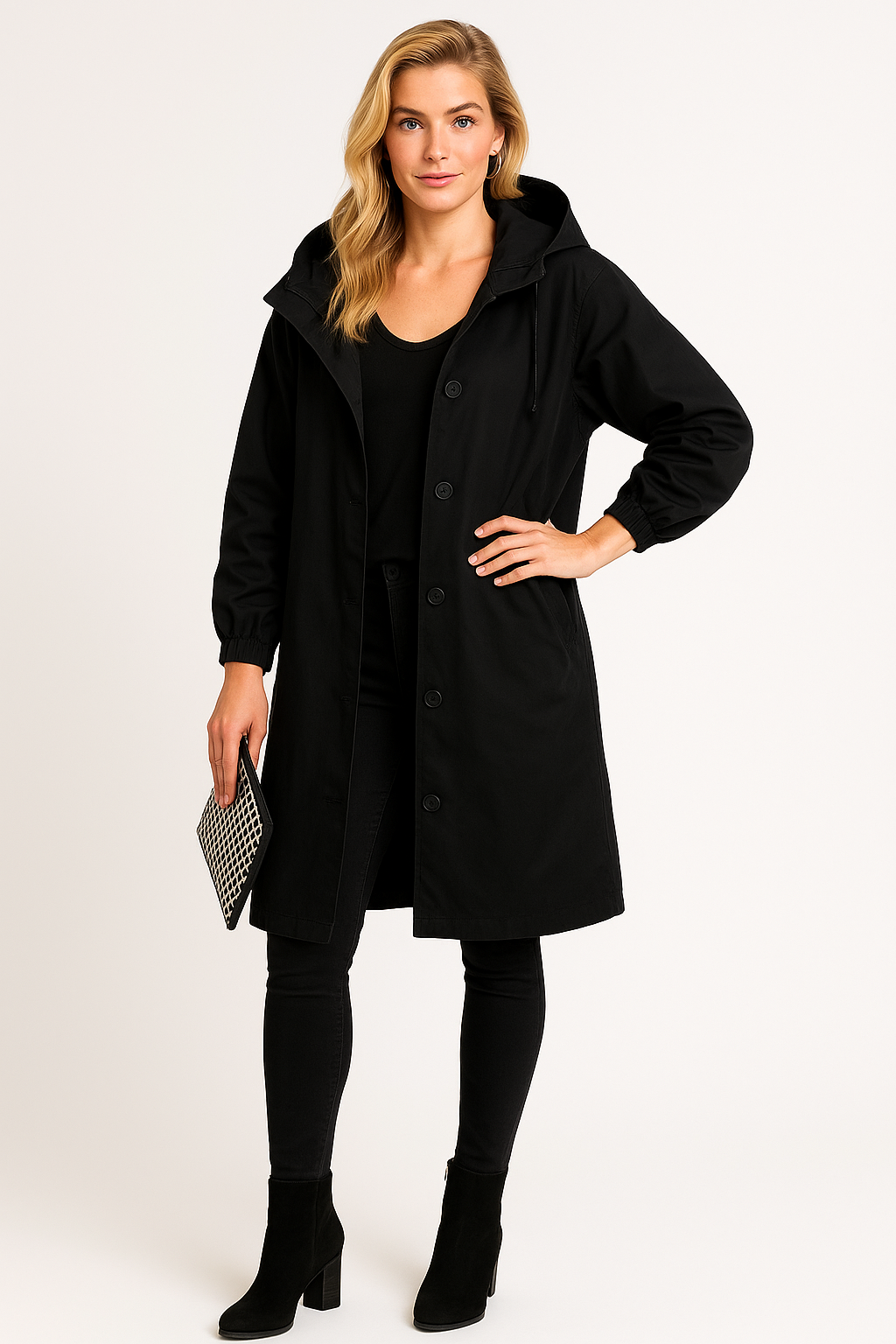 Women's Rain Jacket with Button Front