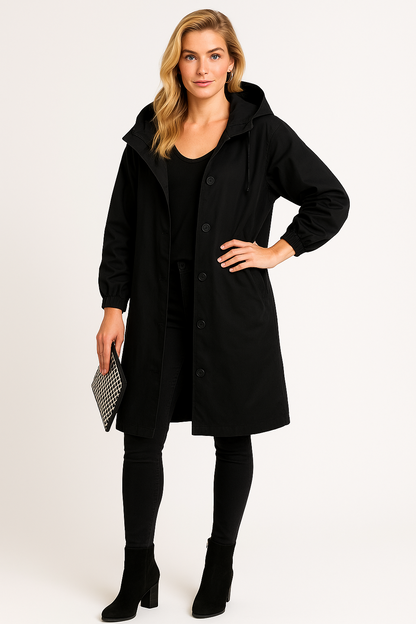 Women's Rain Jacket with Button Front