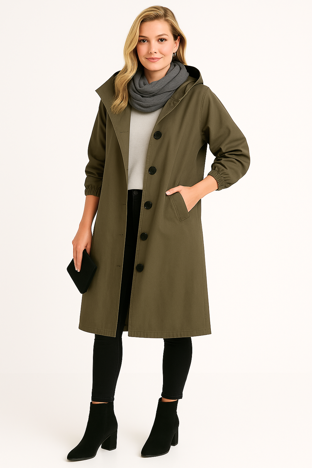 Women's Rain Jacket with Button Front