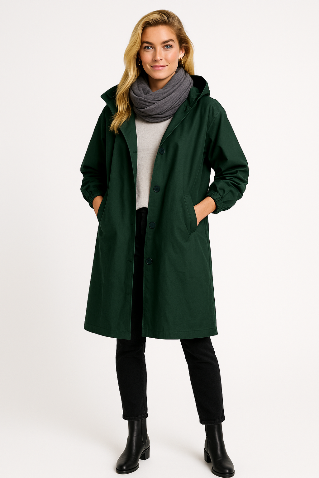 Women's Rain Jacket with Button Front