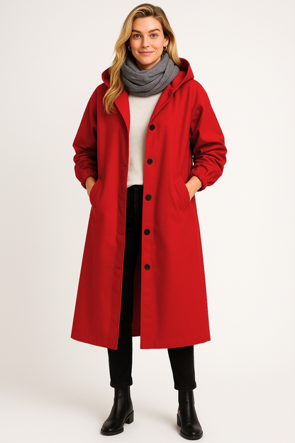 Women's Rain Jacket with Button Front