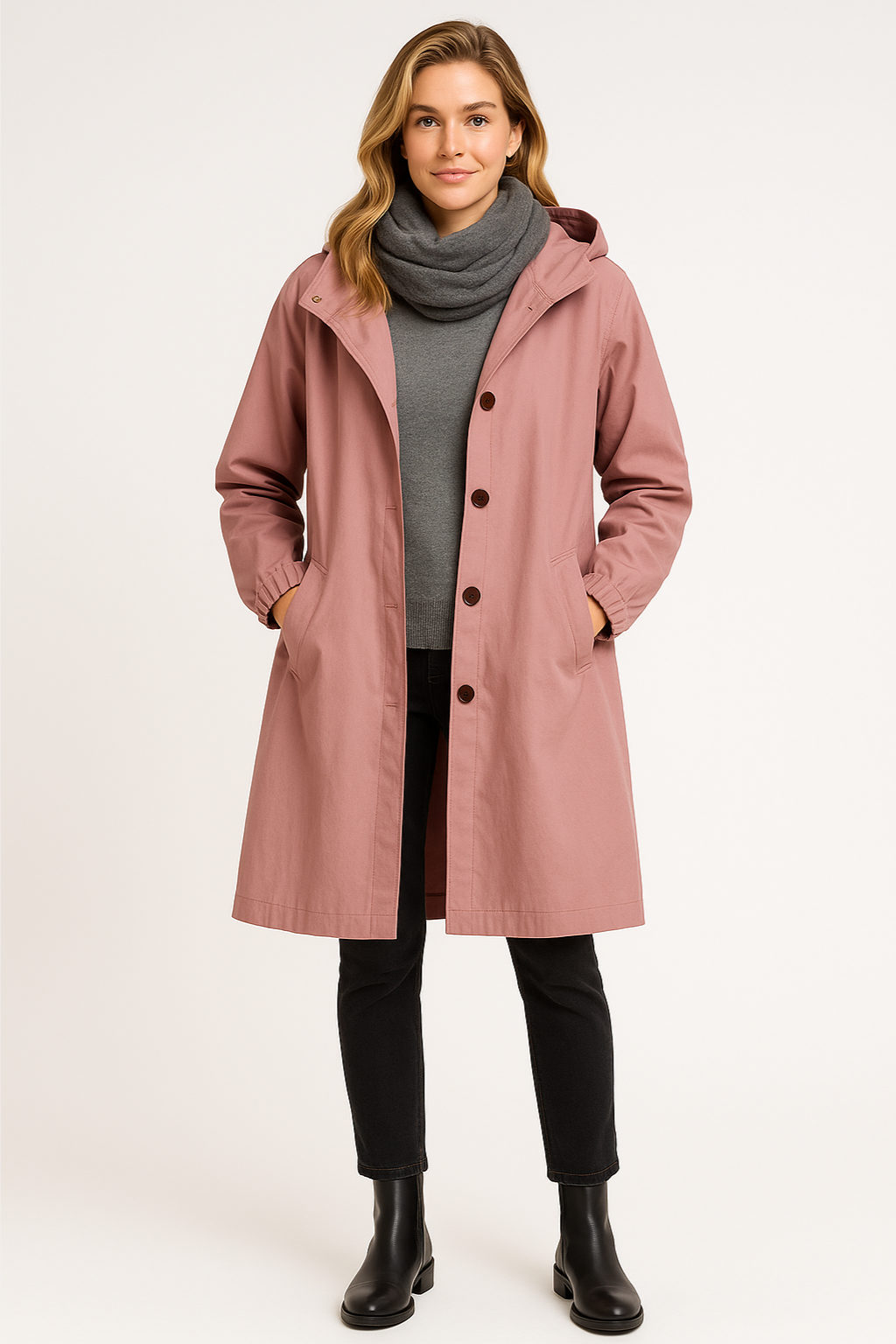 Women's Rain Jacket with Button Front
