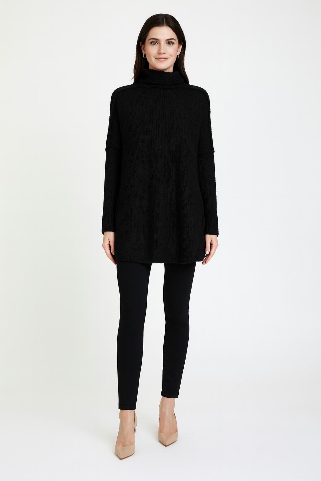 Women's Longline Jumper with Roll Neck