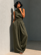 Women's Sleeveless Turtleneck Maxi Set