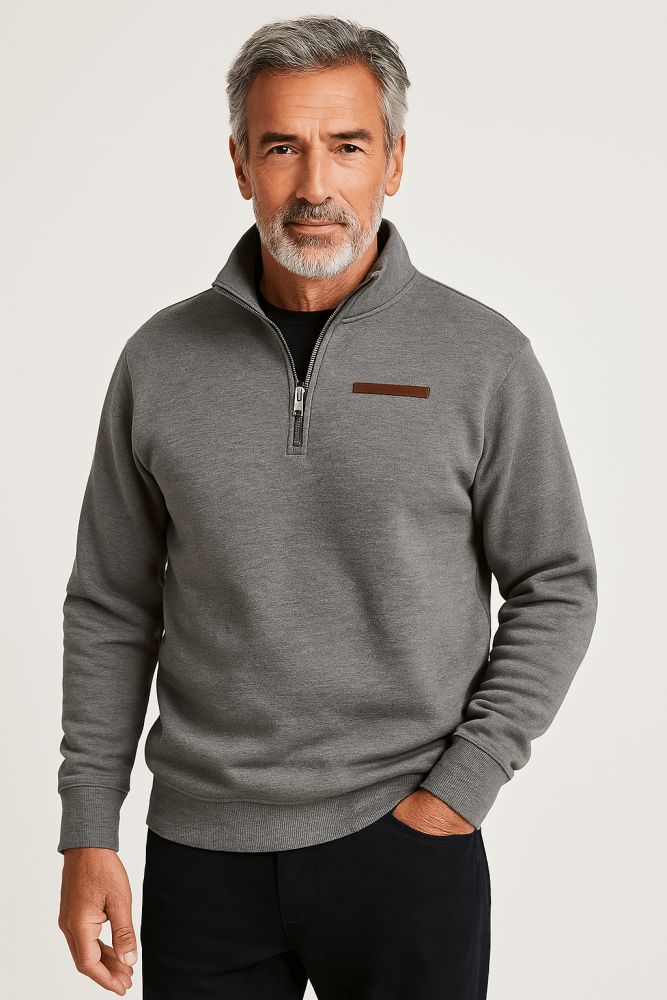 Men's Half-Zip Sweatshirt with Chest Pocket