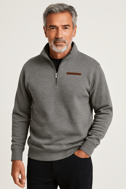 Men's Half-Zip Sweatshirt with Chest Pocket
