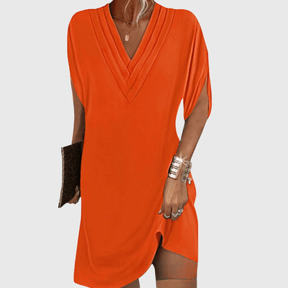 Women's Draped Dress with Gathered Waist