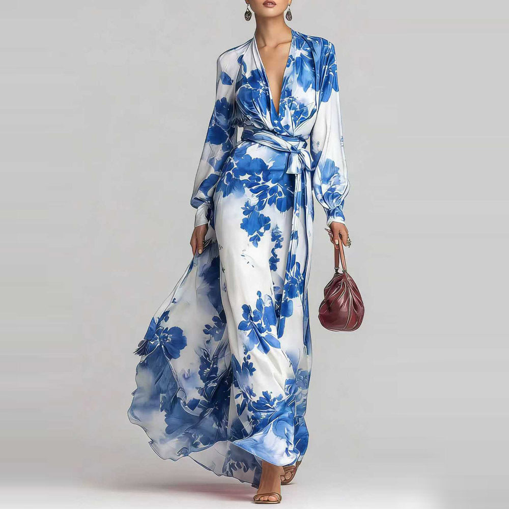 Aurora Sinclair | Floral Chiffon Maxi Dress For Women-2