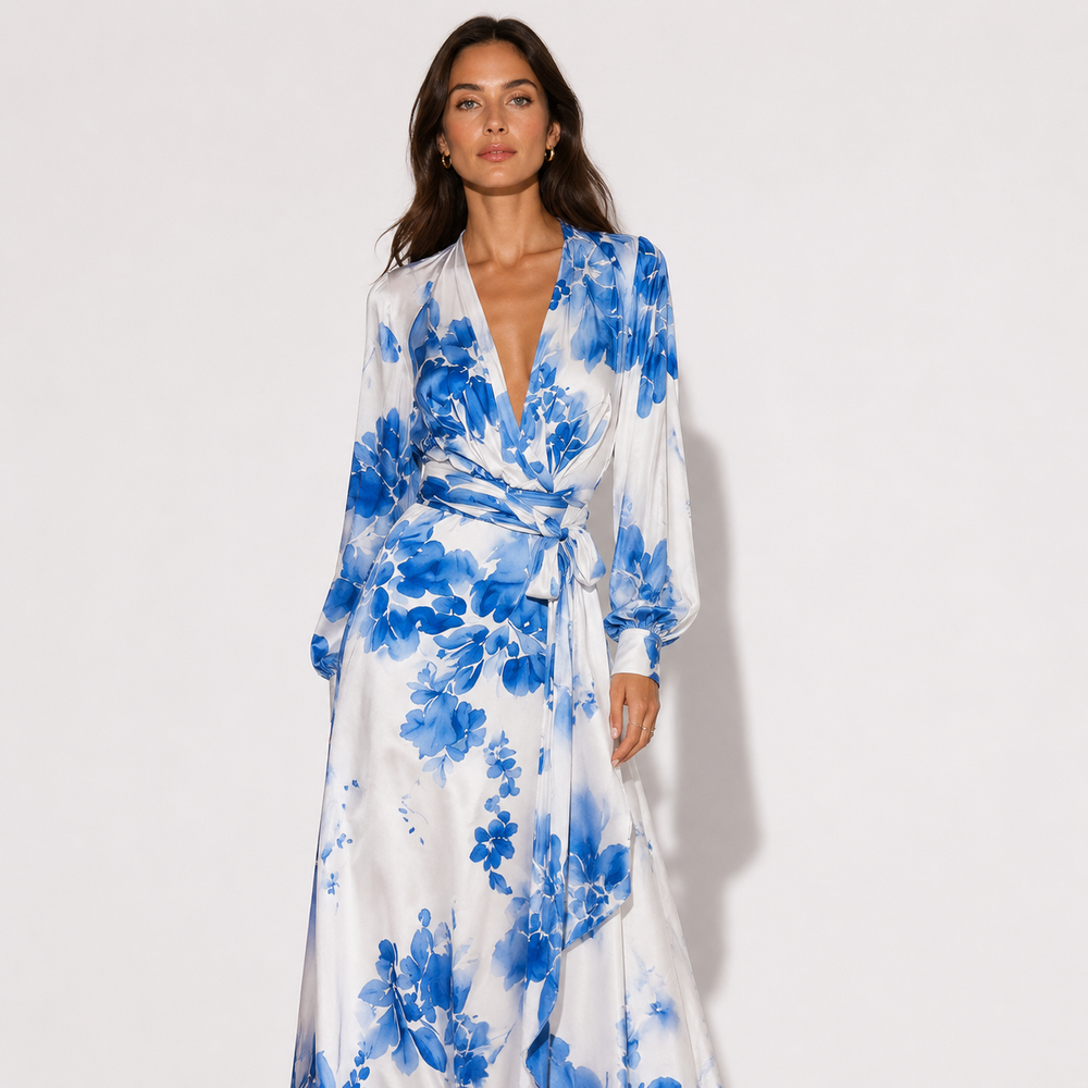 Aurora Sinclair | Floral Chiffon Maxi Dress For Women-1