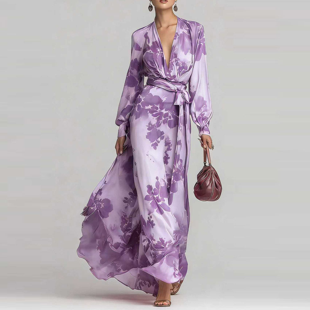 Aurora Sinclair | Floral Chiffon Maxi Dress For Women-6