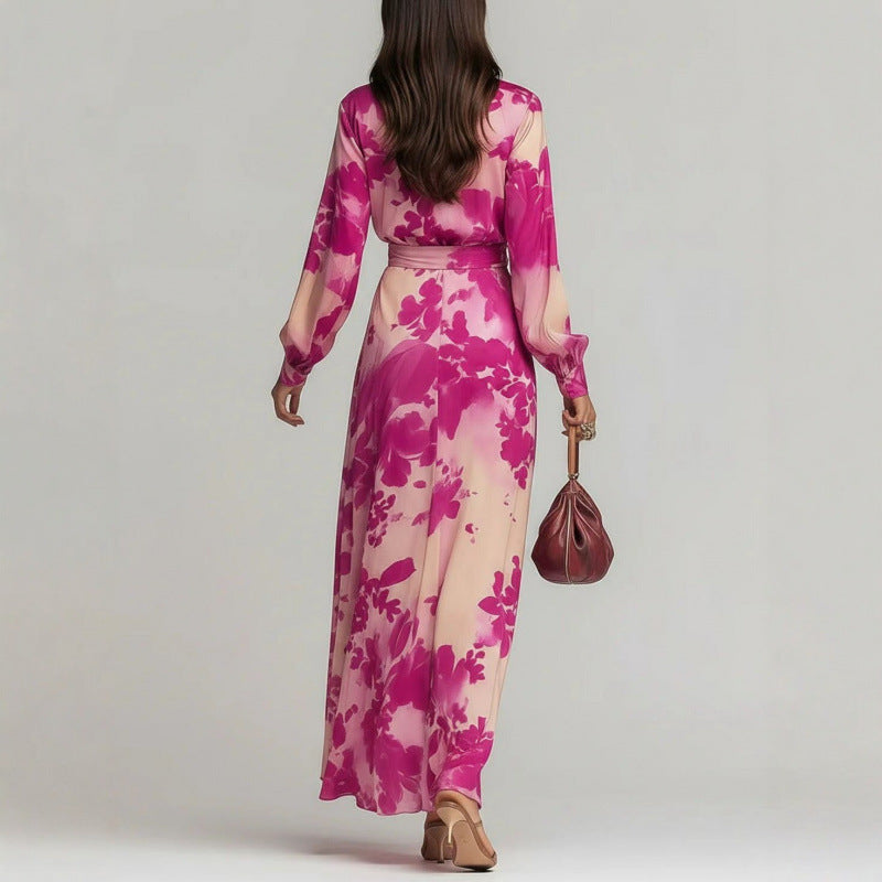 Aurora Sinclair | Floral Chiffon Maxi Dress For Women-5