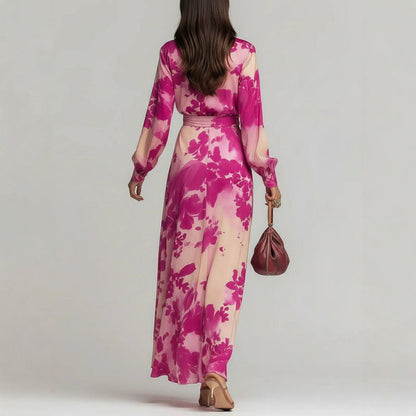Aurora Sinclair | Floral Chiffon Maxi Dress For Women-5