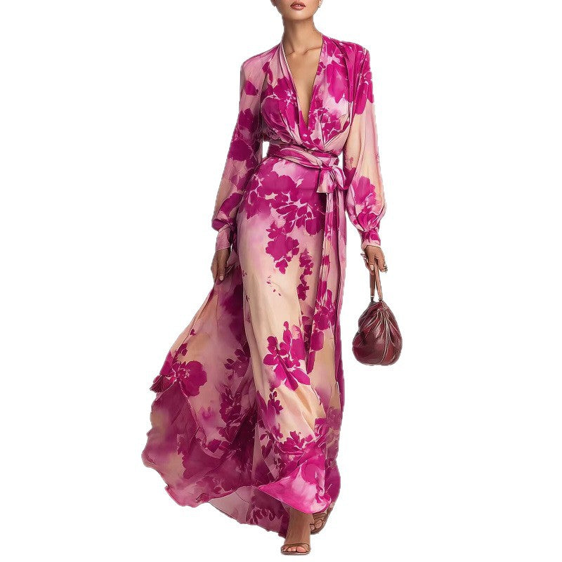 Aurora Sinclair | Floral Chiffon Maxi Dress For Women-7