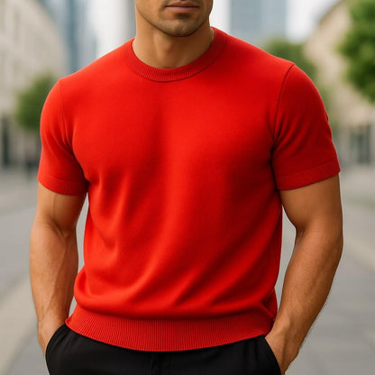 Men's Merino and Cashmere T-Shirt with Crew Neck