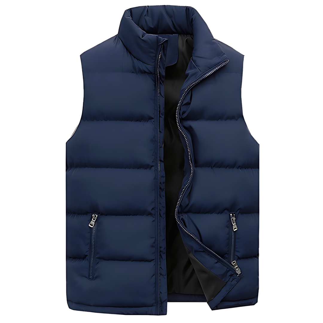 Men's Padded Gilet with Stand Collar