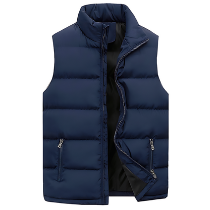 Men's Padded Gilet with Stand Collar