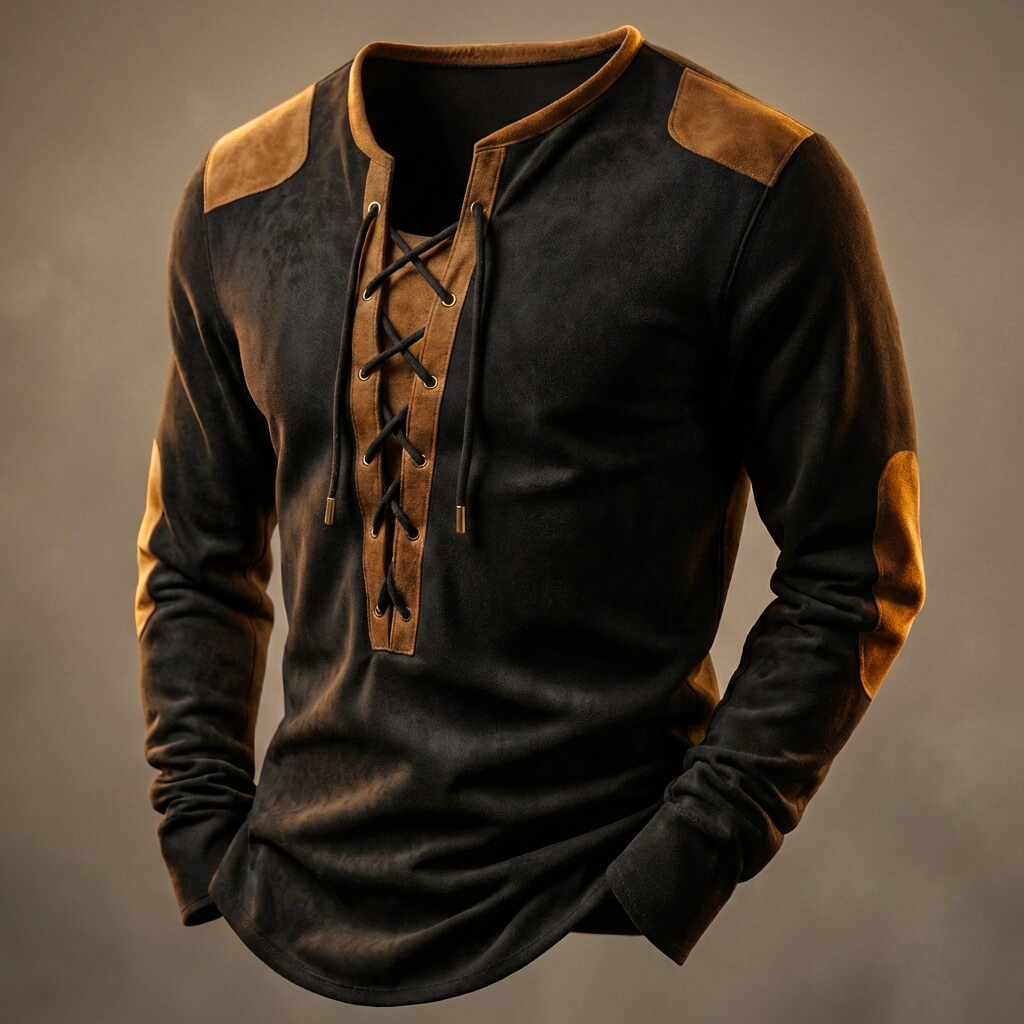 Men's Henley Shirt with Button Placket