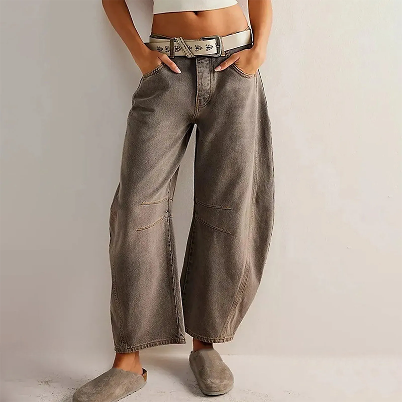 Women's Relaxed Wide-Leg Trousers with Elasticated Waist
