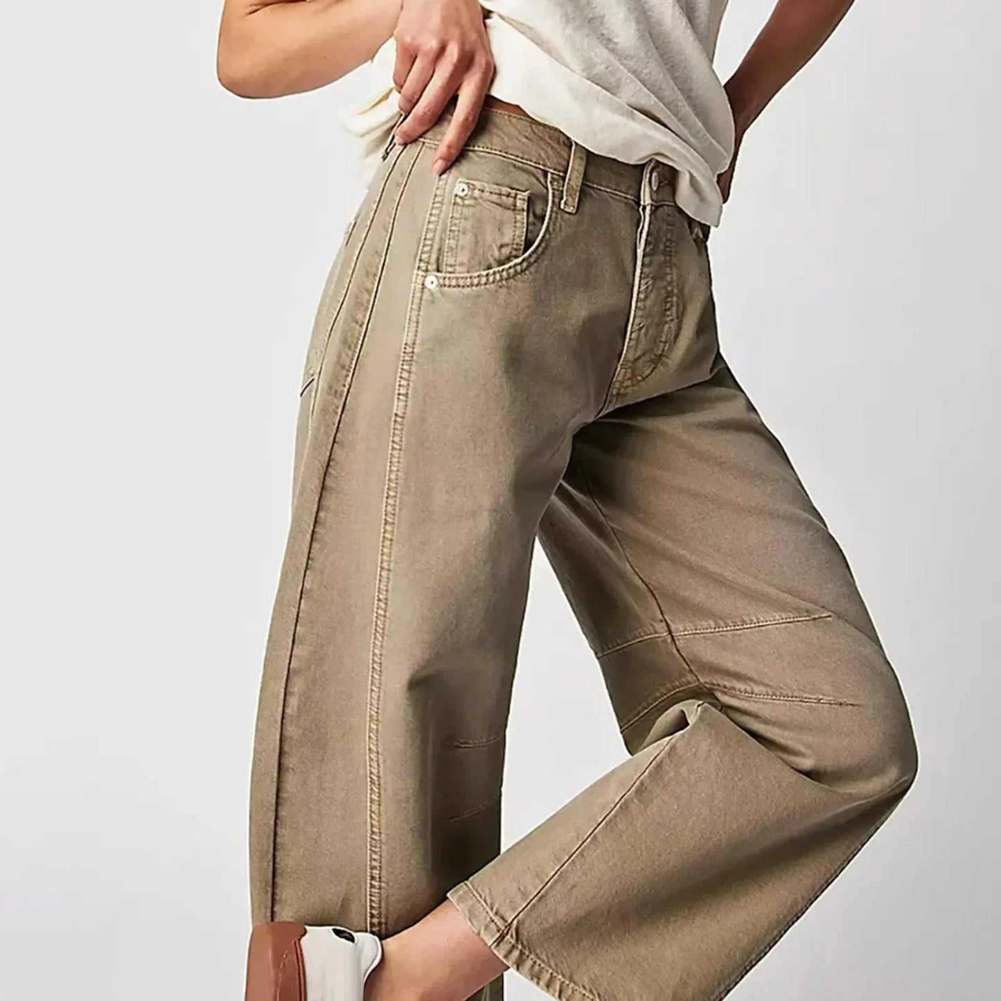 Women's Relaxed Wide-Leg Trousers with Elasticated Waist