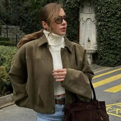 Oversized Bomber Jacket For Women-2
