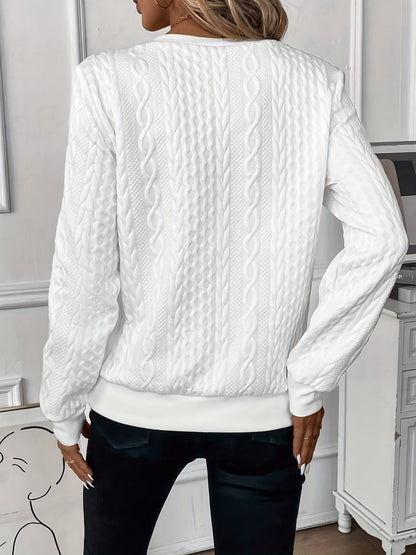Women's Zip-Through Knit Jumper with Stand Collar