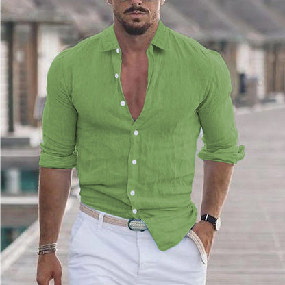 Men's Shirt with Classic Collar and Long Sleeves