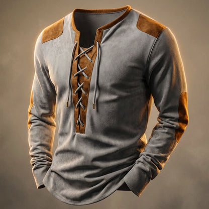 Men's Henley Shirt with Button Placket
