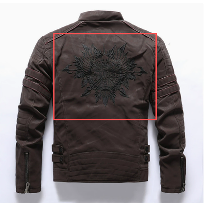 Women's Padded-Shoulder Moto Jacket with Asymmetric Zip