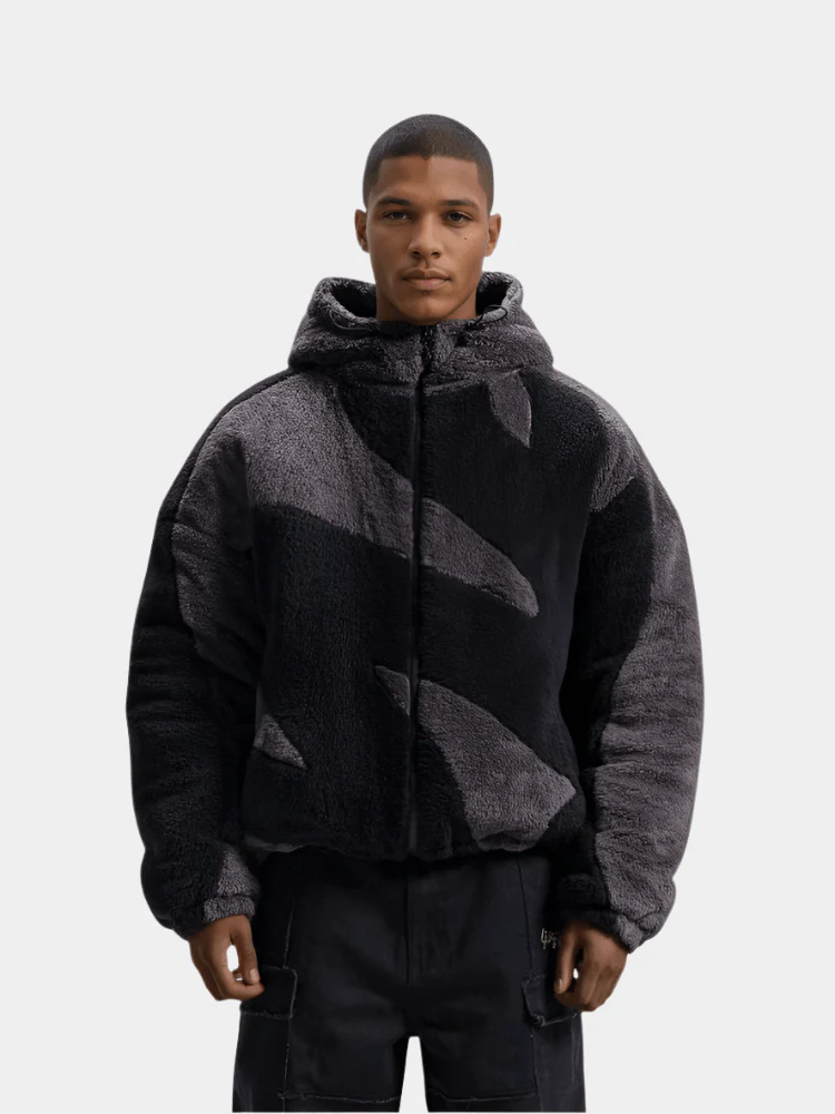 Men's Hooded Jacket with Zip Front