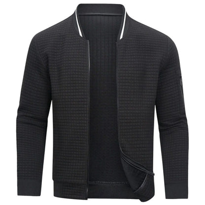 Men's Bomber Jacket with Checked Panels - photo 3