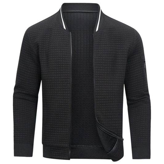 Men's Bomber Jacket with Checked Panels - photo 3