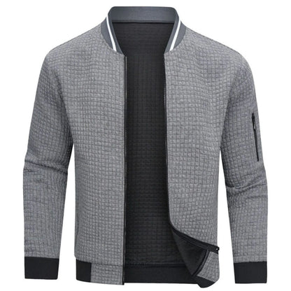Men's Bomber Jacket with Checked Panels - photo 4