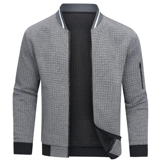 Men's Bomber Jacket with Checked Panels - photo 4