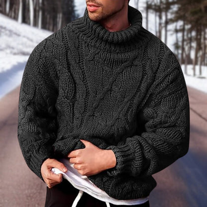 Men's Cable Knit Roll-Neck Jumper - photo 1