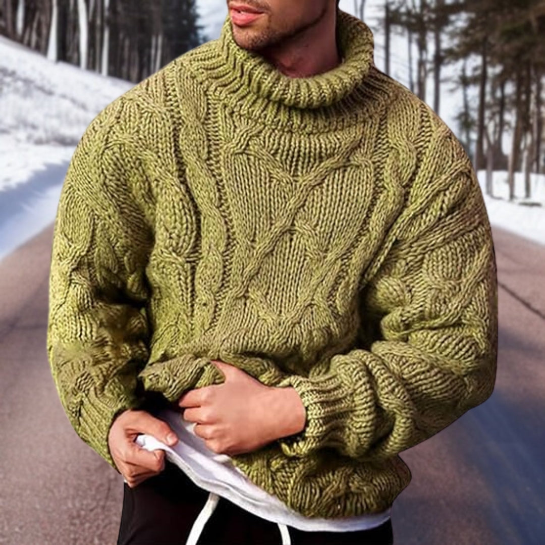 Men's Cable Knit Roll-Neck Jumper - photo 3