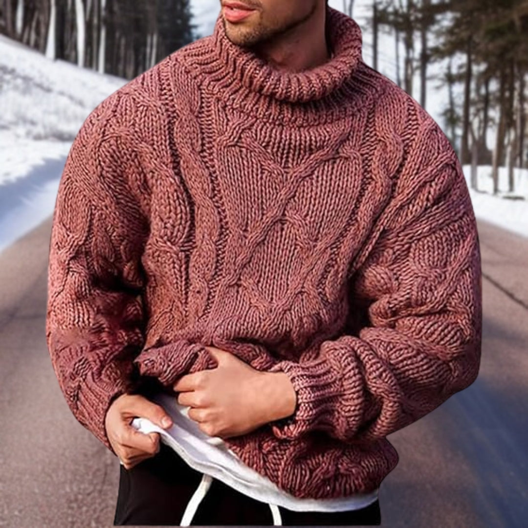 Men's Cable Knit Roll-Neck Jumper - photo 4