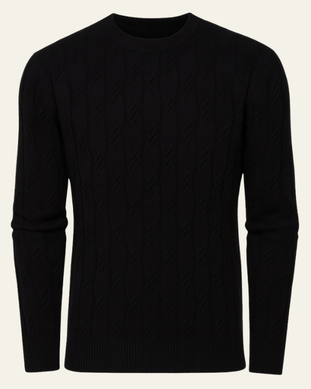 Men's Cable Knit Wool Jumper - photo 2