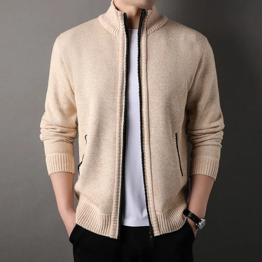 Men's Knitted Jacket with Full Zip - photo 1