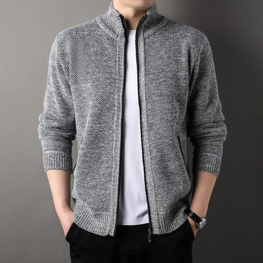 Men's Knitted Jacket with Full Zip - photo 2