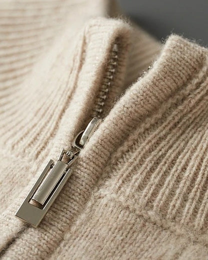 Men's Merino Wool Half-Zip Knit Jumper - photo 10